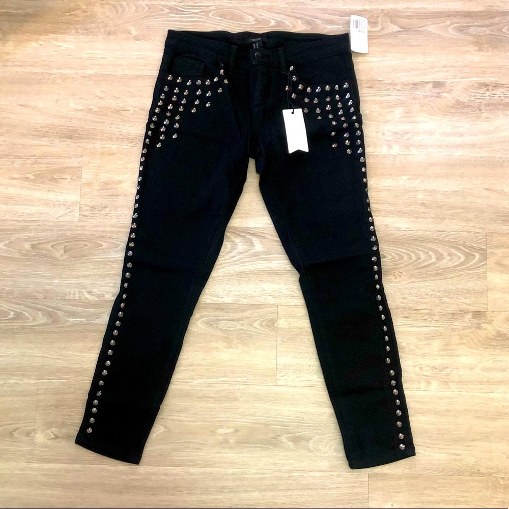 NWT Forever 21 Black Studded Jeans